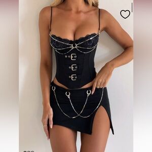 LIVIA MINI SKIRT AND TOP - BLACK